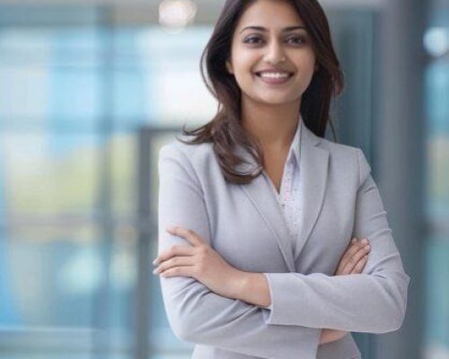 Executive lady in coat